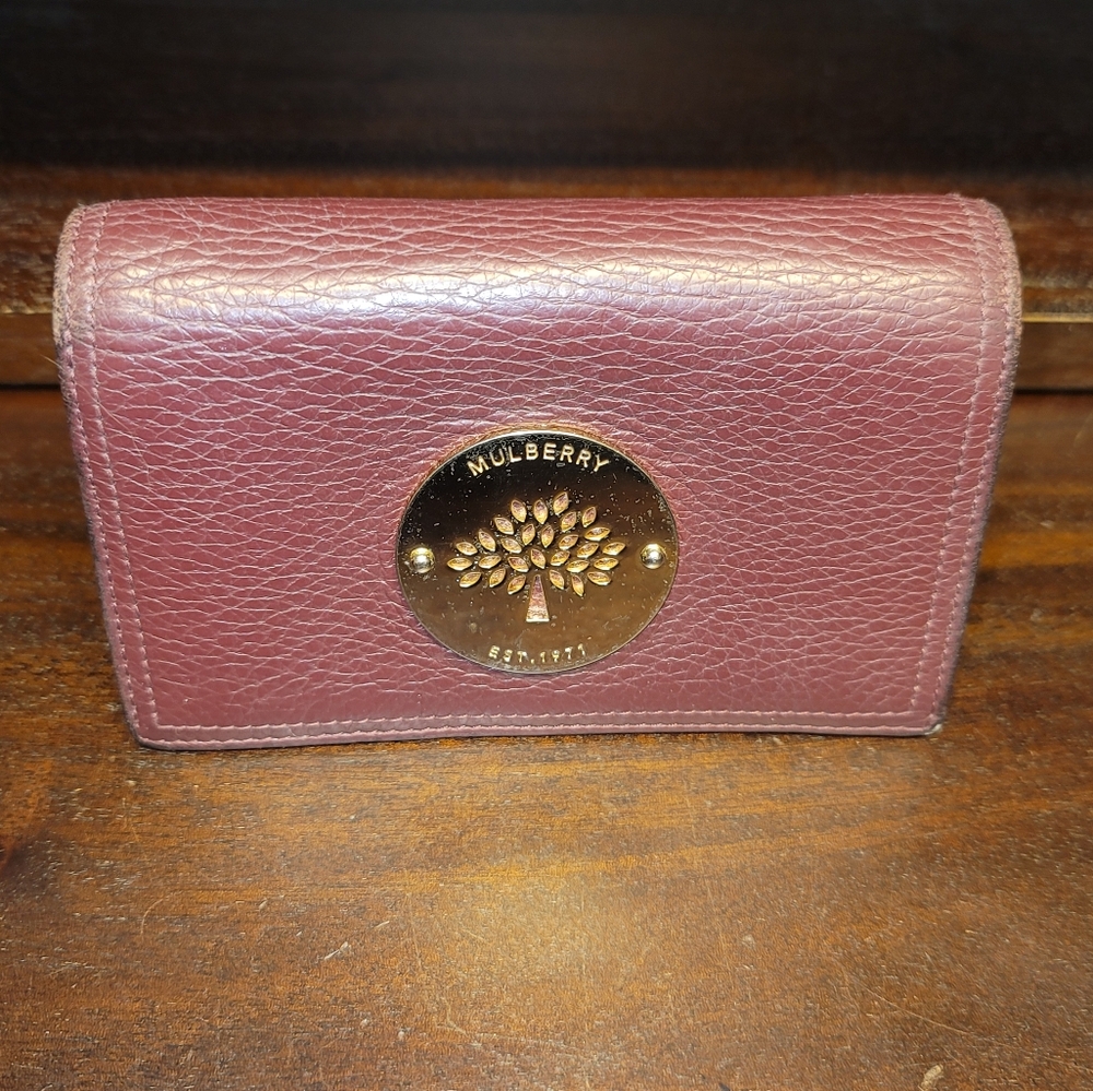 Mulberry burgundy French wallet
